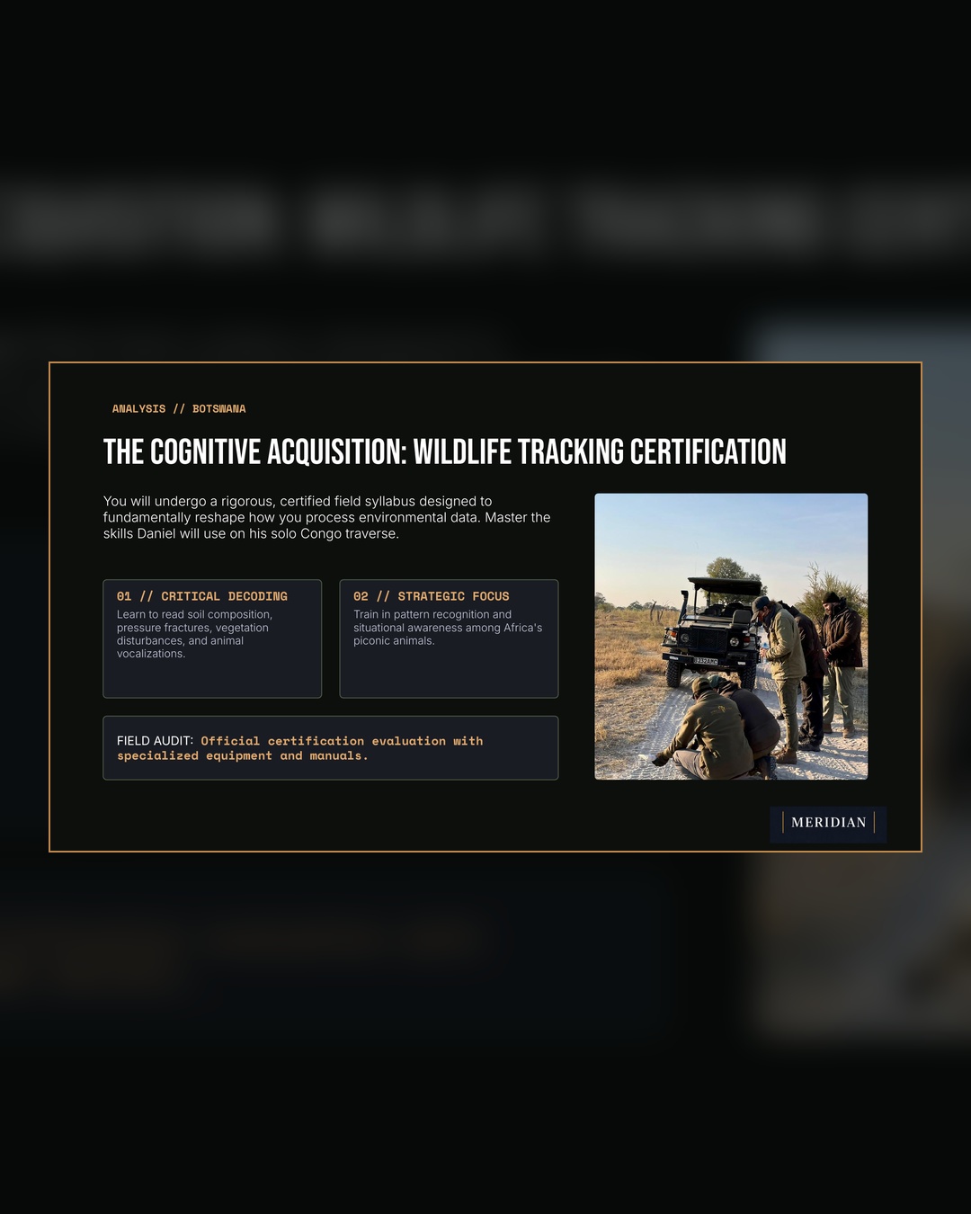 Wildlife tracking certification syllabus