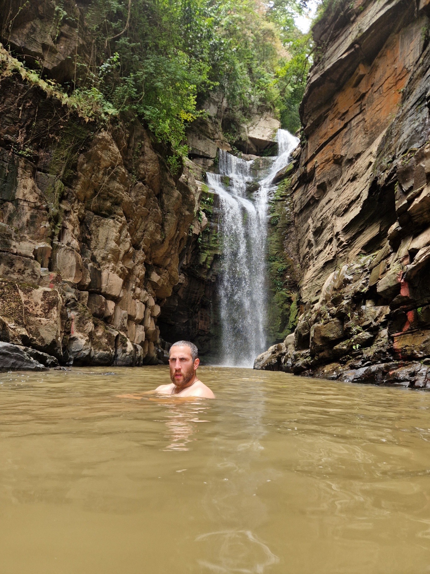 Waterfall pool in the Darién rainforest